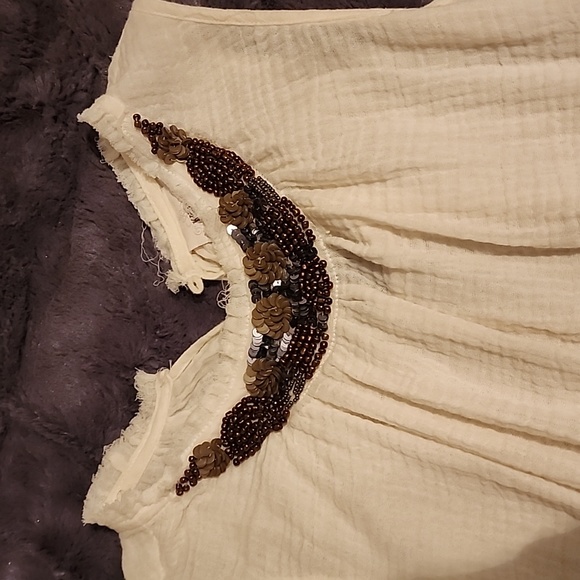 Blouse with brown beads and sequins - Picture 2 of 4